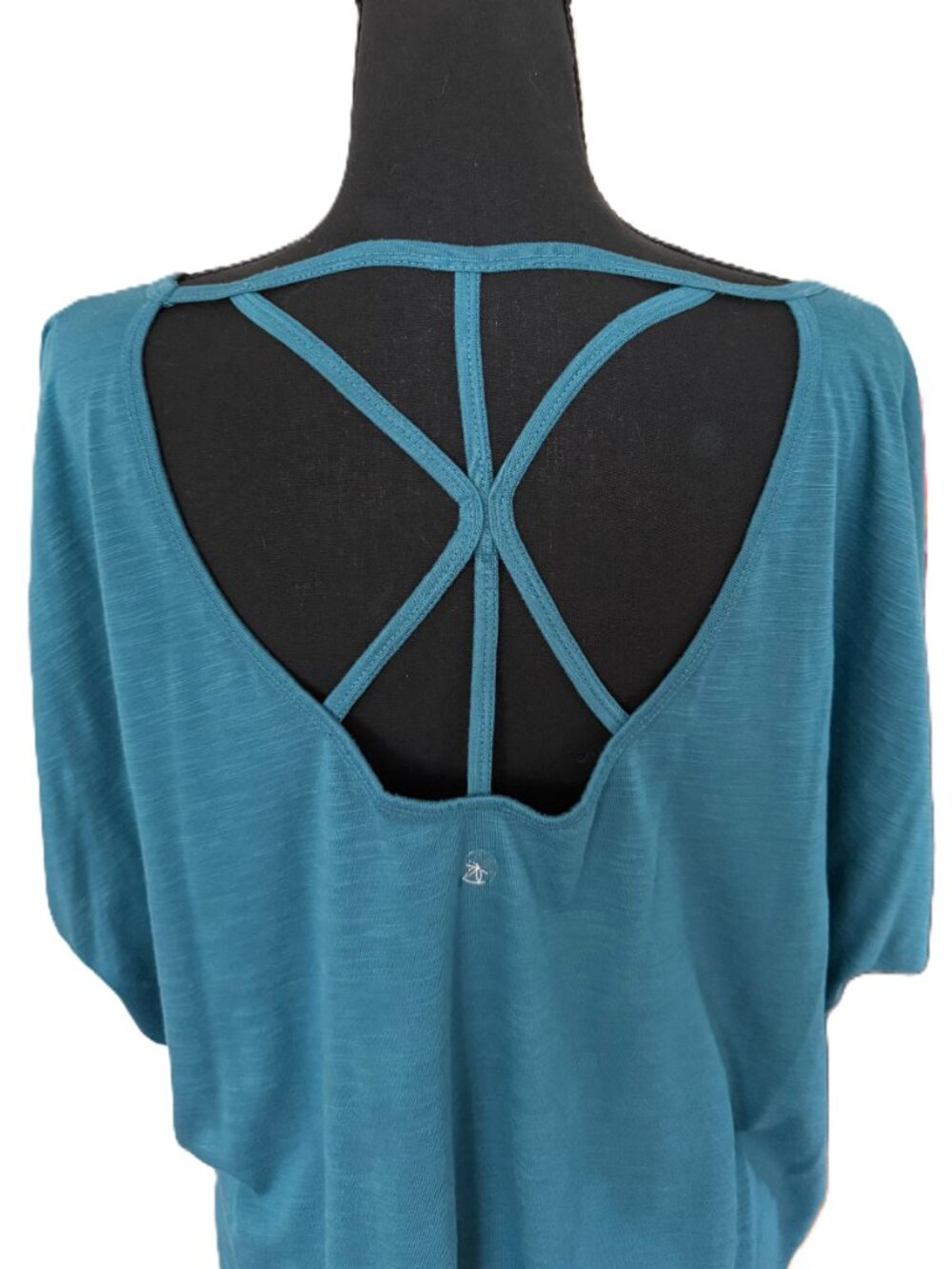 Gaiam | Teal Open Back Yoga Top | 1X - Picture 6 of 7